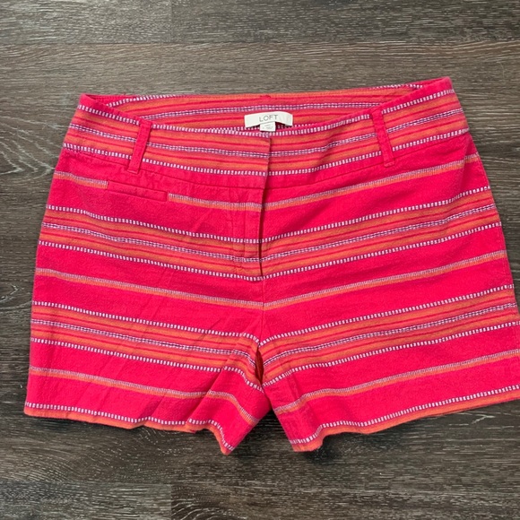 LOFT colorful pink and orange shorts Sz 2 - Picture 1 of 2